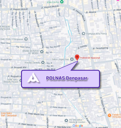 Lokasi dan Peta (Google Map) Polnas Denpasar Nomor